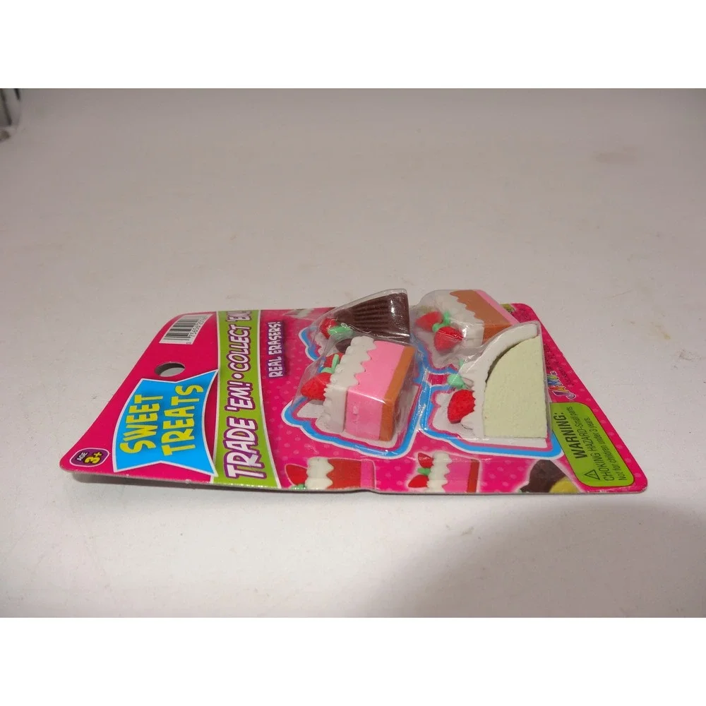 Jaru Sweet Treats 4 Mini Puzzle Erasers New in Package 25168 2012 Cake Slices